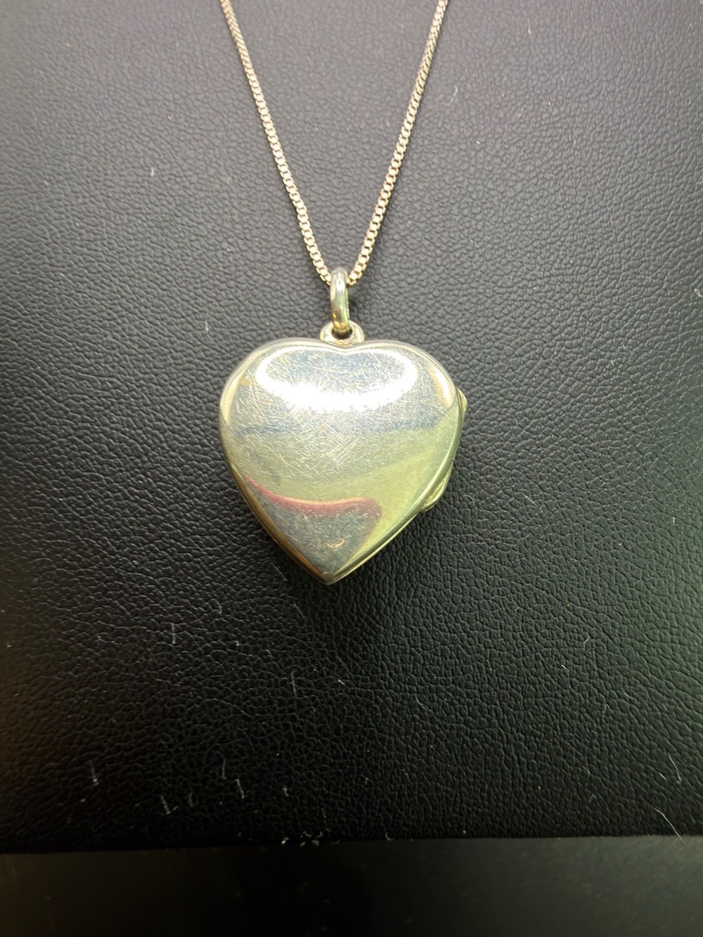 Sterling Silver 925 Tone Heart Locket Necklace Red Rhinestone Romantic Pendant - Picture 8 of 10